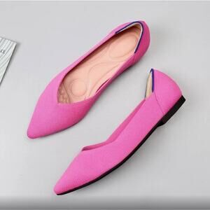 NEW pink canvas mesh pointed toe ballet flats size 10.5